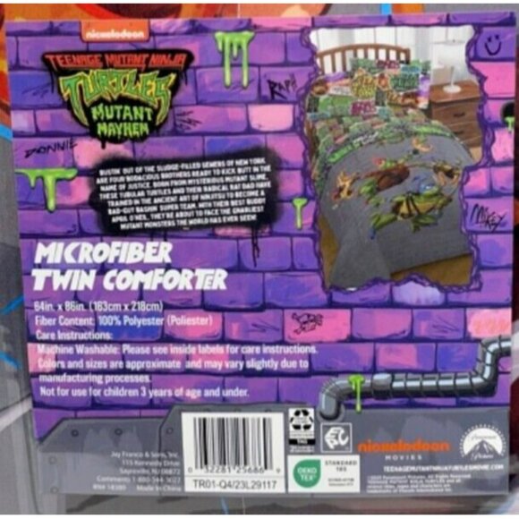 Teenage Mutant Ninja Turtles Reversible Kids Microfiber Twin Comforter 64" x 86" - Picture 7 of 9